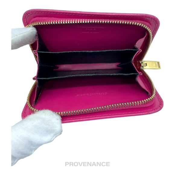 🔴 Saint Laurent Paris SLP Compact Zip Card Wallet - Pink - Picture 6 of 8